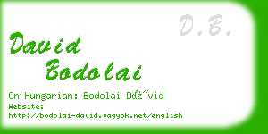 david bodolai business card